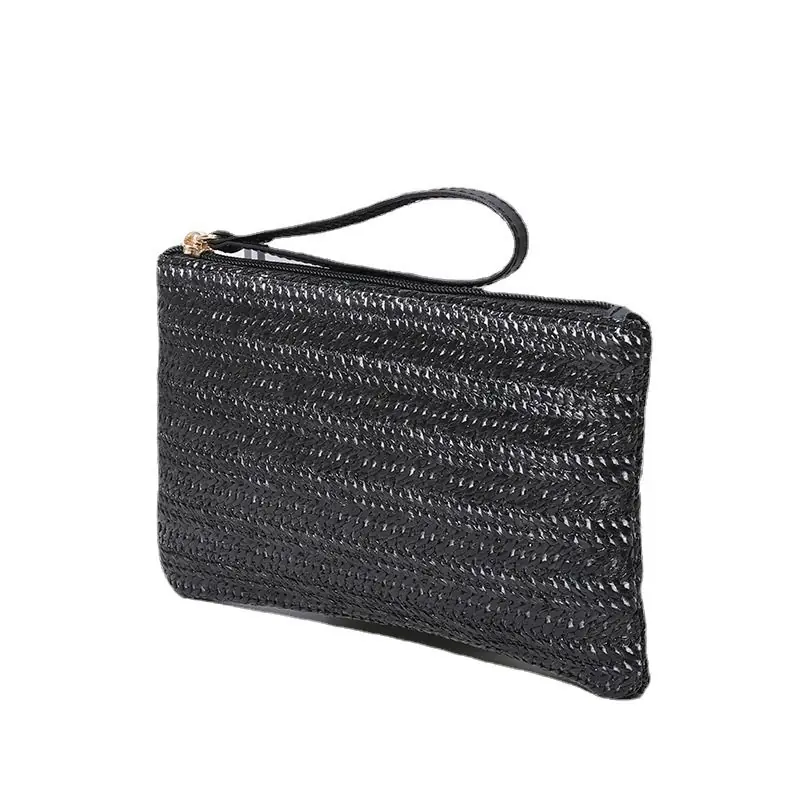 Bolso clutch tejido a mano en mezcla de paja — bolso tejido a mano de WEFTAVA