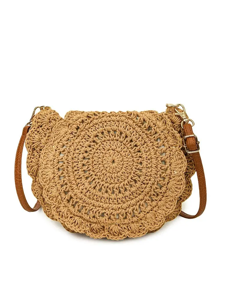 Handgeflochtene Umhängetasche aus Strohmischung – WEFTAVAs zentrale Crossbody-Silhouette