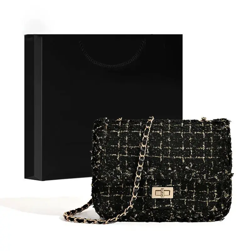 Bolso deabine para el hombro con correa de cadena de PU trenzado