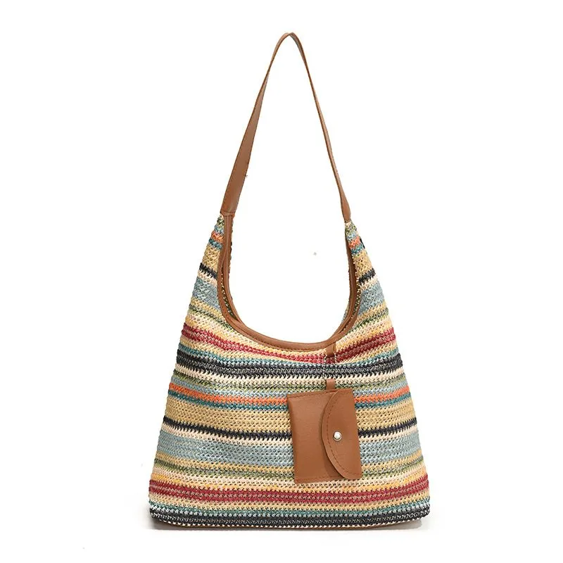 Bolso tote tejido a mano de paja — bolso tejido a mano de WEFTAVA