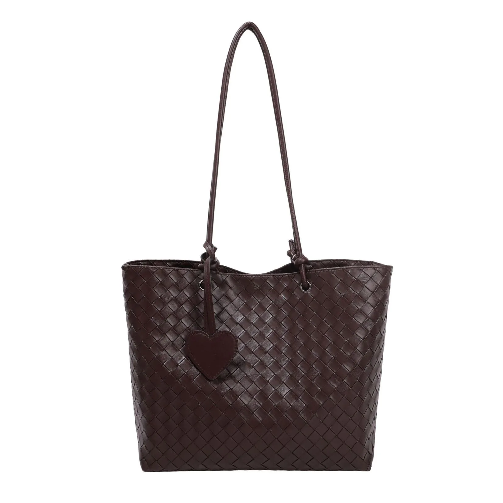 Bolso tote tejido de mezcla de PU — bolso tejido a mano de WEFTAVA